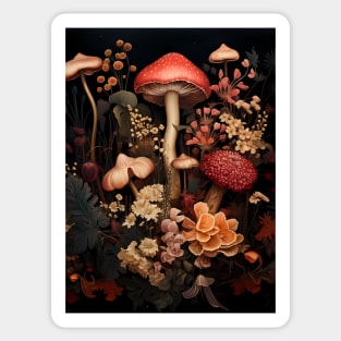 Magical mushrooms - gothic forest Sticker